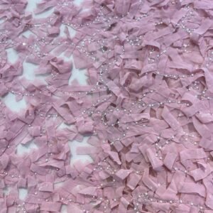 Pink-Ribbon-Embellished-Net-Embroidered-Fabric-with-Pearl-Beads